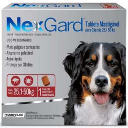 NexGard 25,1kg a 50kg - 1 comprimido - Carrapatos e Antipulgas