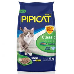 Areia Higiênica Pipicat Classic 12Kg - Controle de Odor e Grãos Finos